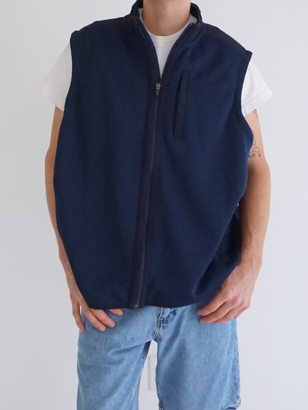 Vineyard Vines Navy Solid Performance Outdoor Travel Golf Hiking Fleece Vest XXL